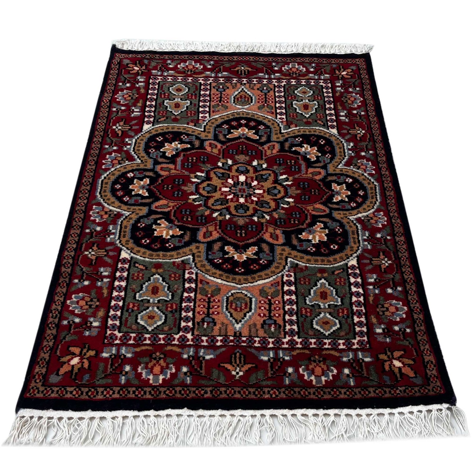 Small Handmade Hand Knotted Wool Rug Multicolor Floral Traditional, 2x3 feet gallery