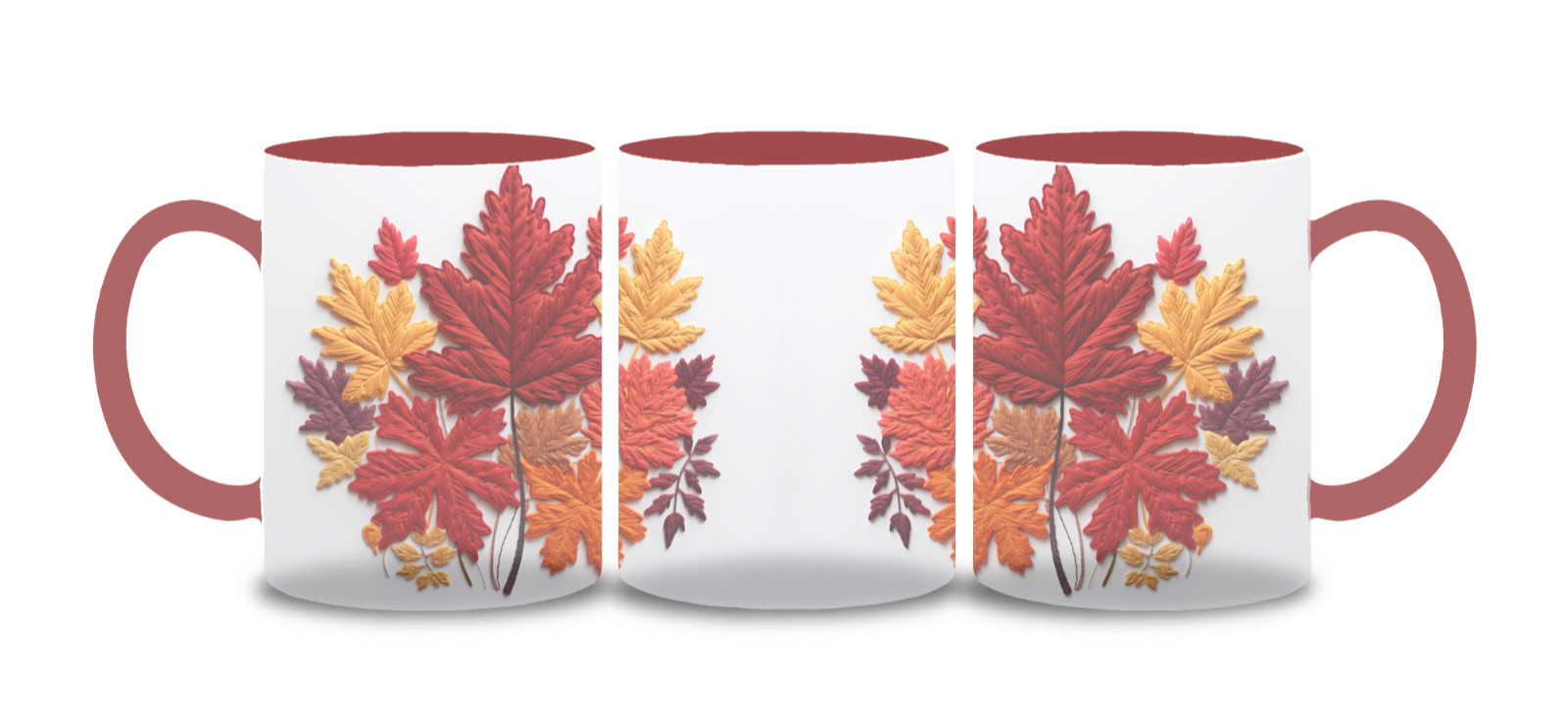 11oz or 15oz Ceramic Coffee/Tea Mug-Fall-Autumn-Embroidered Leaf Wrap-Gift gallery