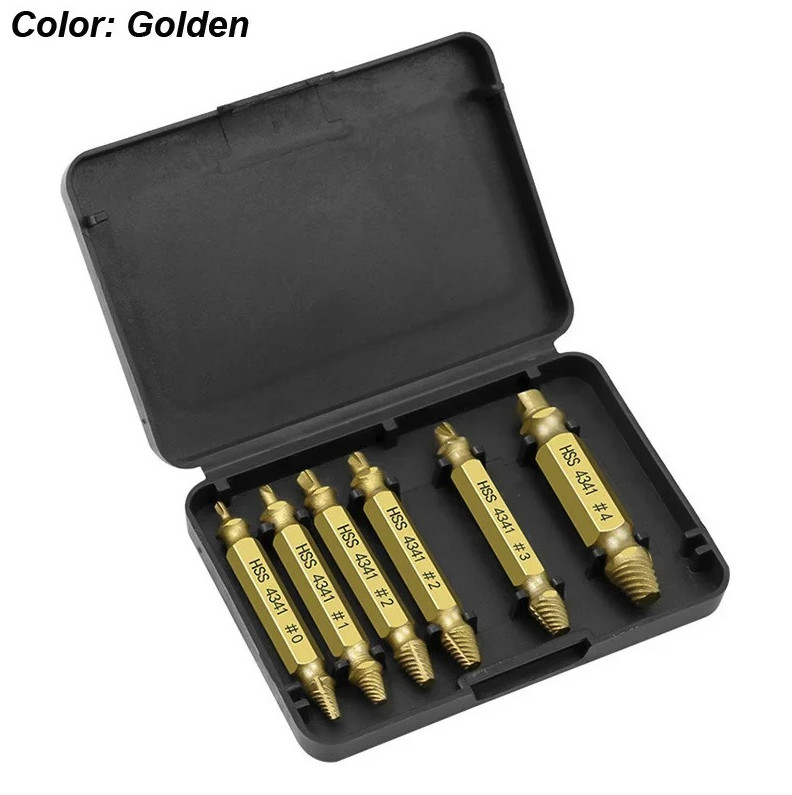 6pcs Damaged Screw Extractor Set: HSS Drill Bits Broken Stripped Remover Kit gallery
