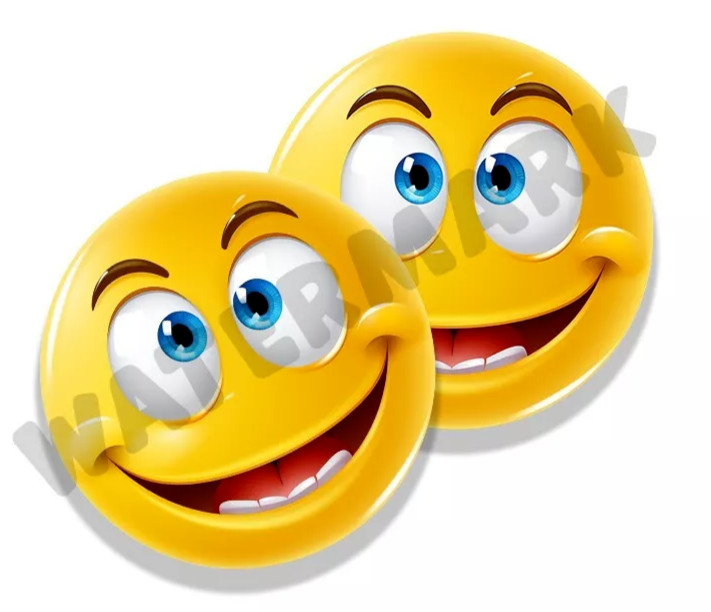 Silly Emoji Stickers Yellow Goofy Faces in various sizes Set of 2 Adhesive Vinyl gallery