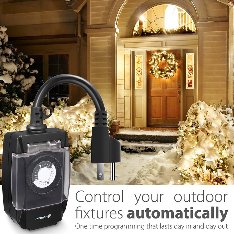 Outdoor Mechanical Outlet Timer 24 Hour Automatic Switch Light Weatherproof gallery