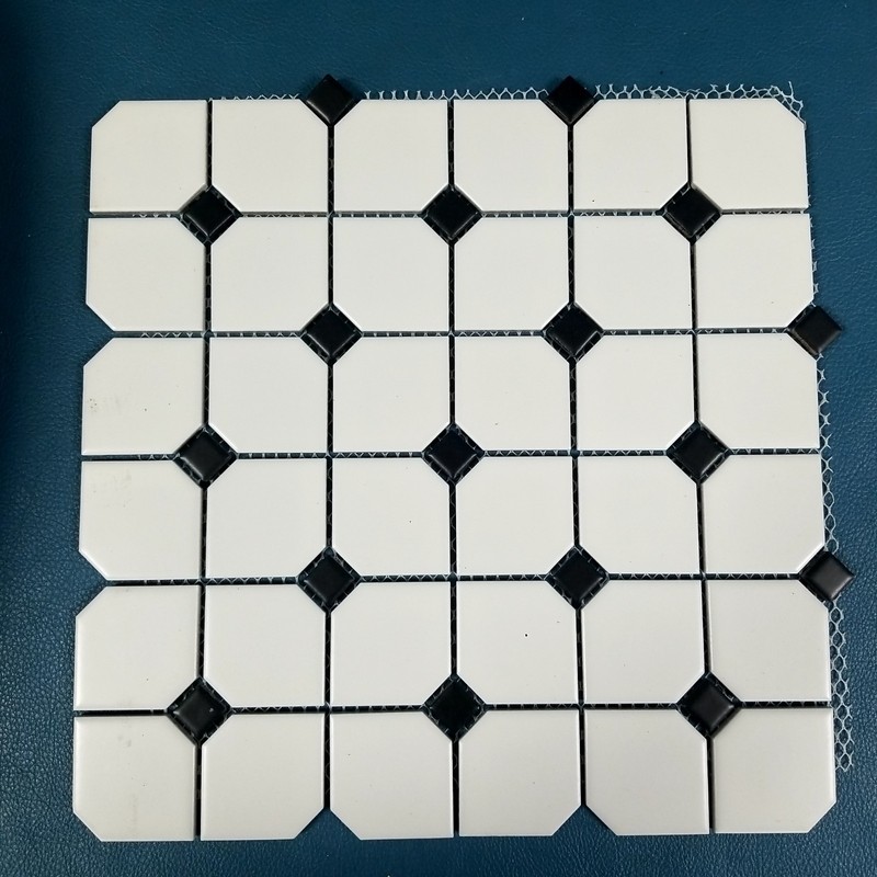 4 Sheets ONLY Octagon + Dot Tile Sheets 11.75" Square Ceramic Matte For Crafts gallery