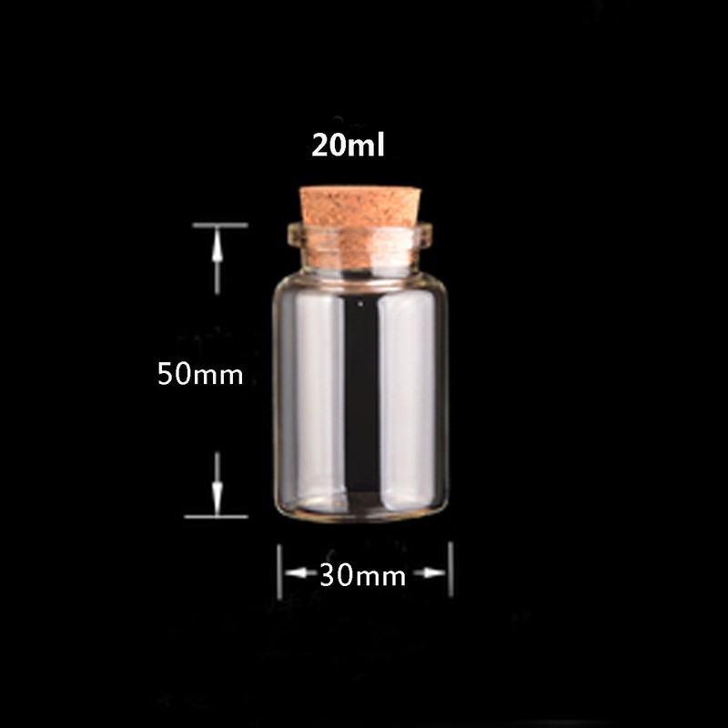 20pcs 30mm Transparent Multi Purpose Mini Empty Jars Glass with Corks Bottles gallery