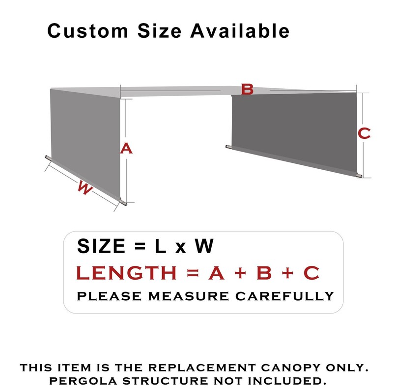 Universal Replacement Waterproof Pergola Shade Cover Canopy w/ Rod Pocket 6Color gallery
