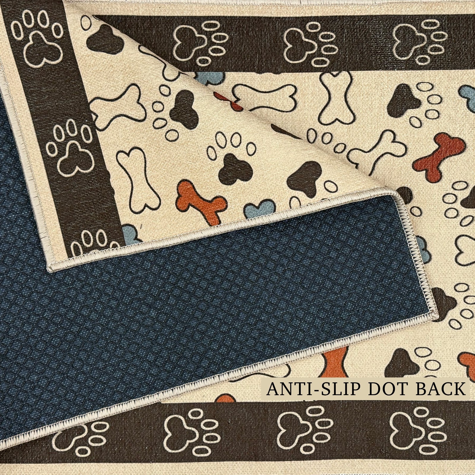 Custom Size Anti-Slip Pet Paw Bone Runner Rugs 26 Inches Wide gallery