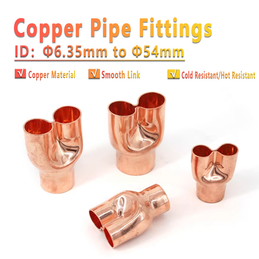 Tee Y Type Copper Fitting Welding Joint Split Union Intersection 6.35mm~54mm gallery
