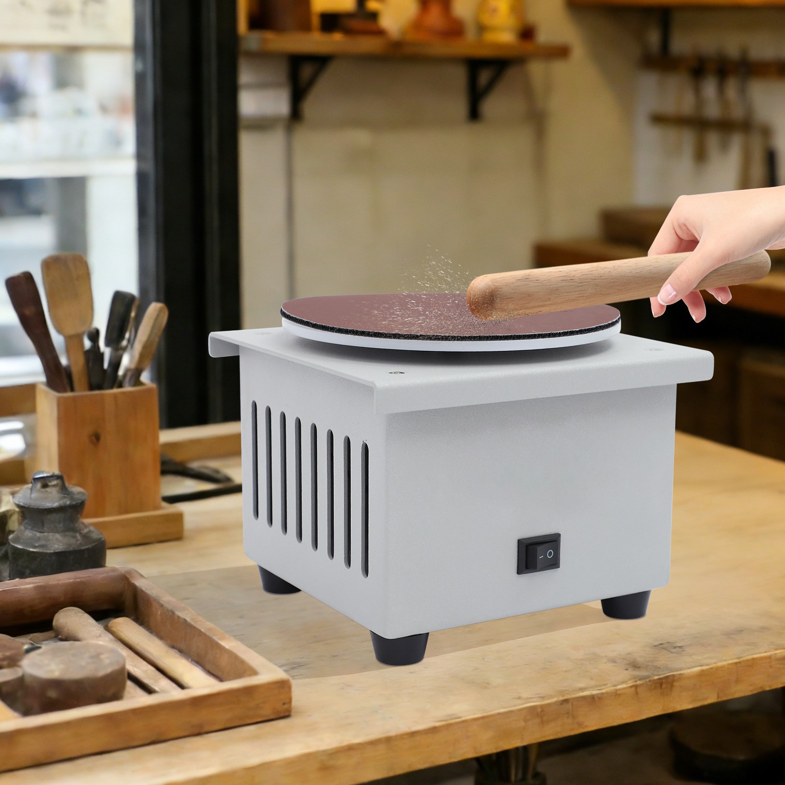 6'' Disc Sanding Machine, Adjustable 7-Speed Disc Sander W/ Replace Sandpapers gallery