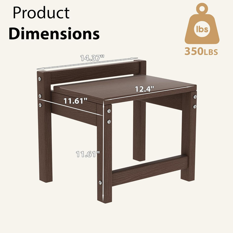Stackable HDPE Foot Stool - All-Weather Indoor/Outdoor Seating for Patio, Living gallery