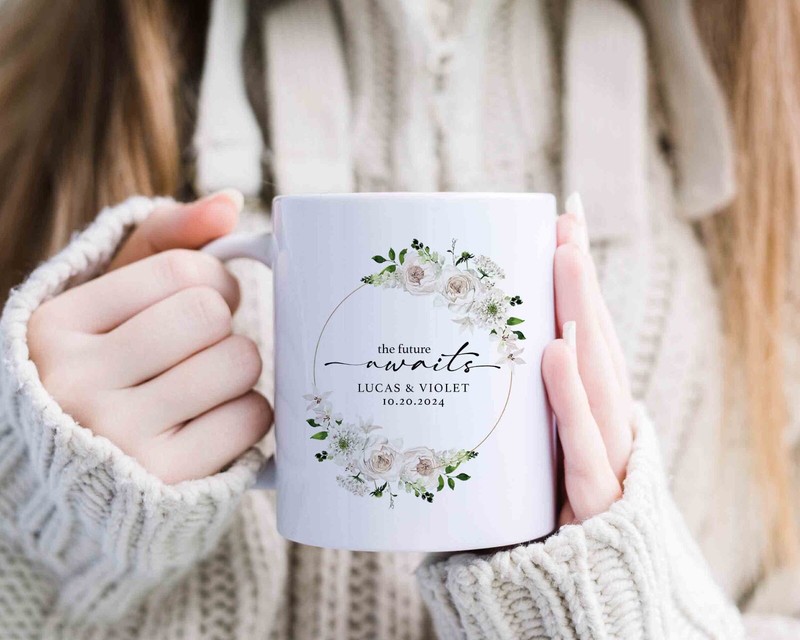 Valentine Gift, Personalized Names & Date, The Future Awaits, Coffee Mug 11 oz gallery