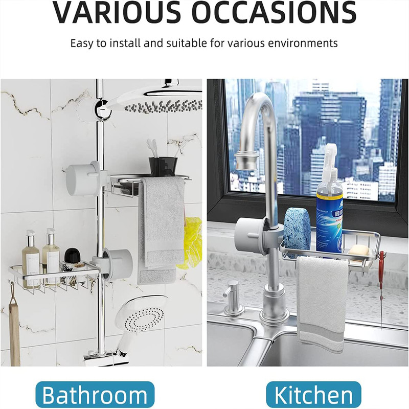 Drain Rack Storage Holder Shelf-Kitchen Sink Faucet Sponge Soap Cloth gallery