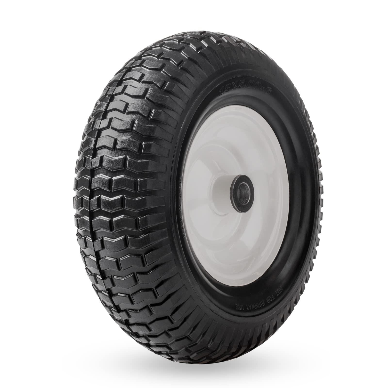 13" 5.00-6 Flat Free Solid Polyurethane Tire and Wheel , 1 Pack PU Airless Ti... gallery