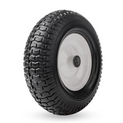 13″ 5.00-6 Flat Free Solid Polyurethane Tire and Wheel , 1 Pack PU Airless Ti…