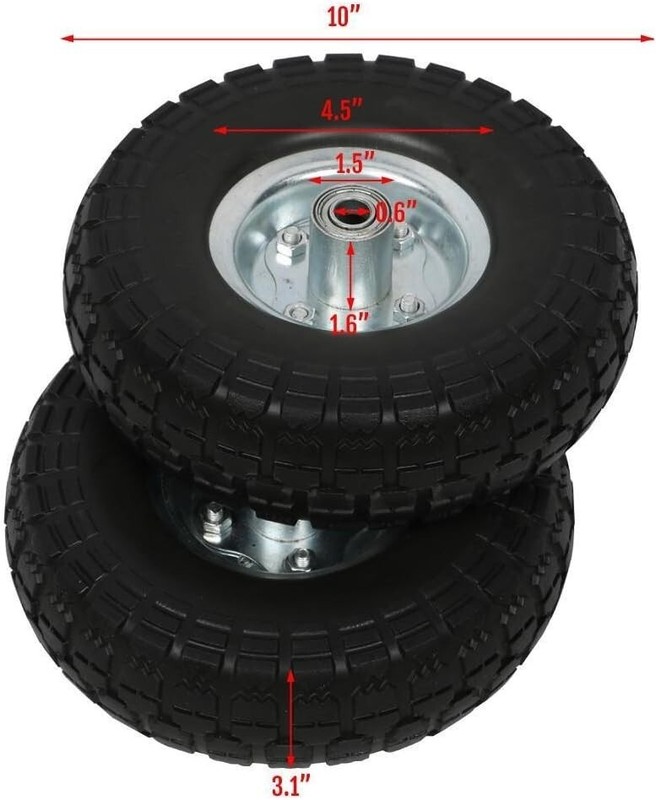 4.10/3.50-4 Polyurethane Solid Wheel Non-Rubber Tires for Garden Wagon Cart gallery