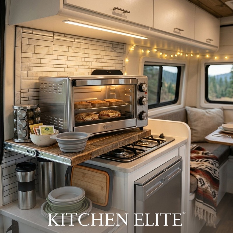 Kitchen Elite 6-Slice Compact Countertop Toaster Oven with Stainless Steel Tray gallery