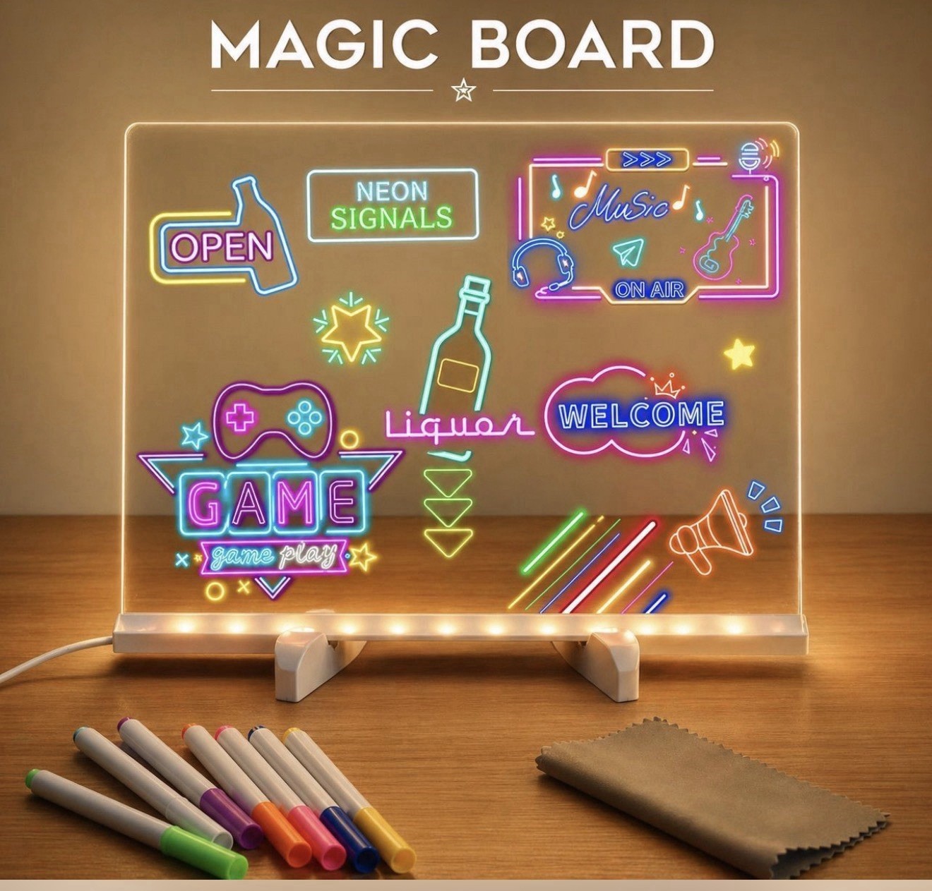 LED Acrylic Drawing Board Lamp JS-01, Color Changing, Touch, USB Powered gallery