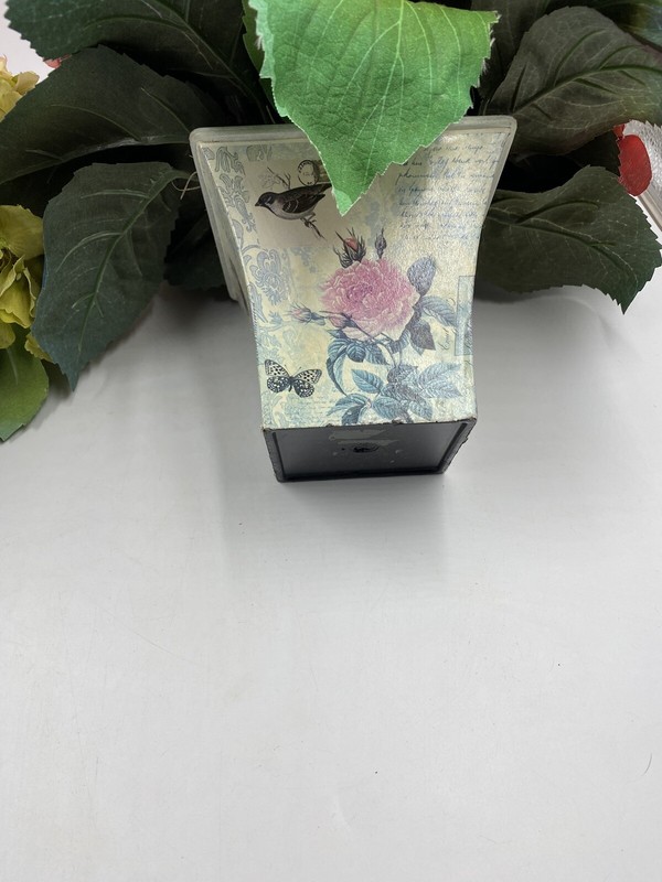 (2) Green & Burgundy Hydrangea Arrangement Nearly Natural w/Decorative Planter gallery