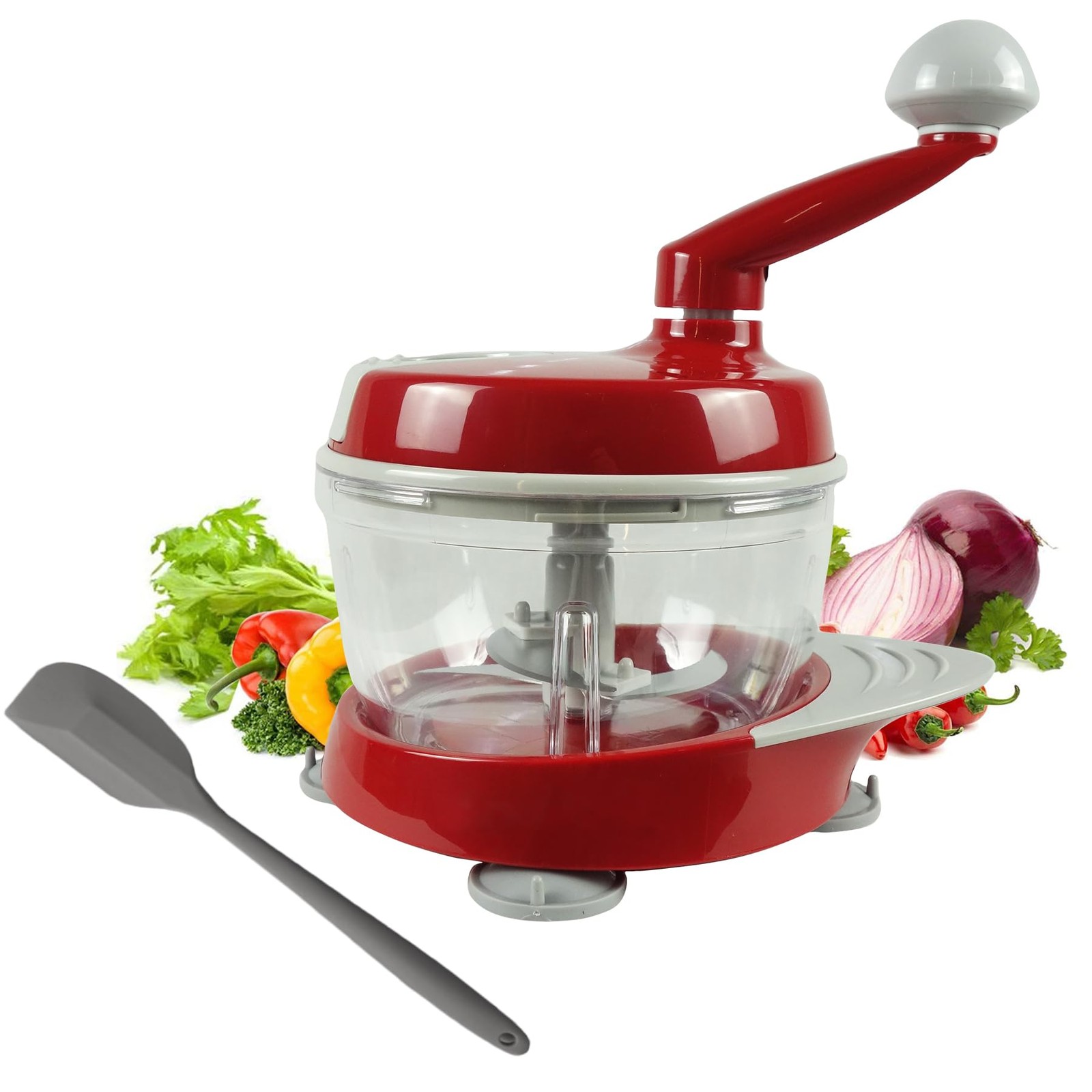 Manual Food Processor,Hand Powered Crank Food Processor Chopper,Food Vegetabl... gallery