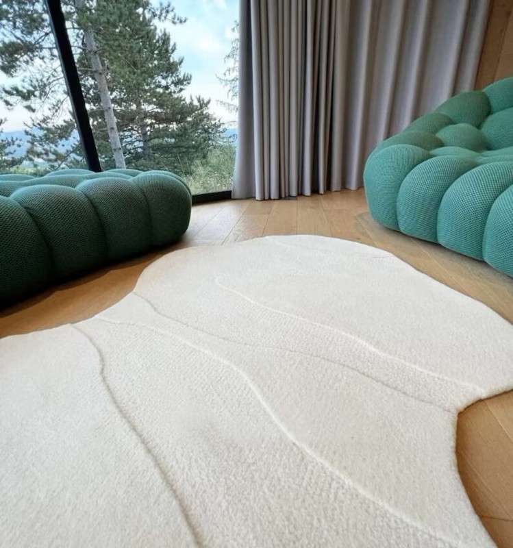 Irregular Shape High & Low Pile, Hand-Tufted Modern 100% Wool Area Rugs gallery