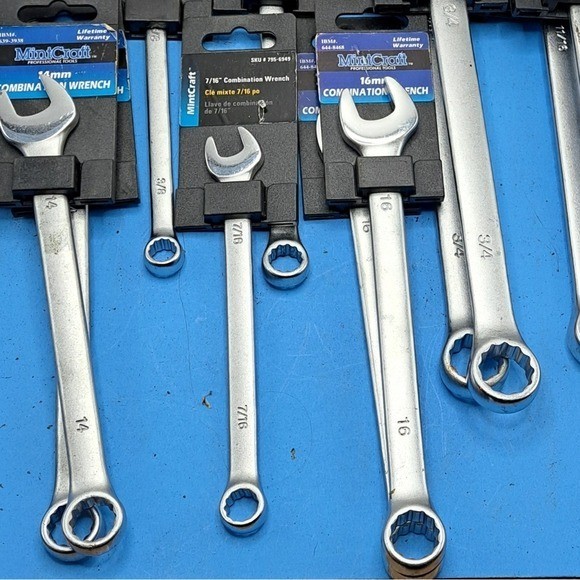 MintCraft Combination Wrench Lot 19pc Metric SAE Vintage Hand Tools Set NWT gallery