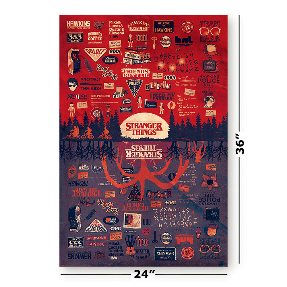 Stranger Things - TV Show Poster / Print (The Upside Down - Infographic) gallery