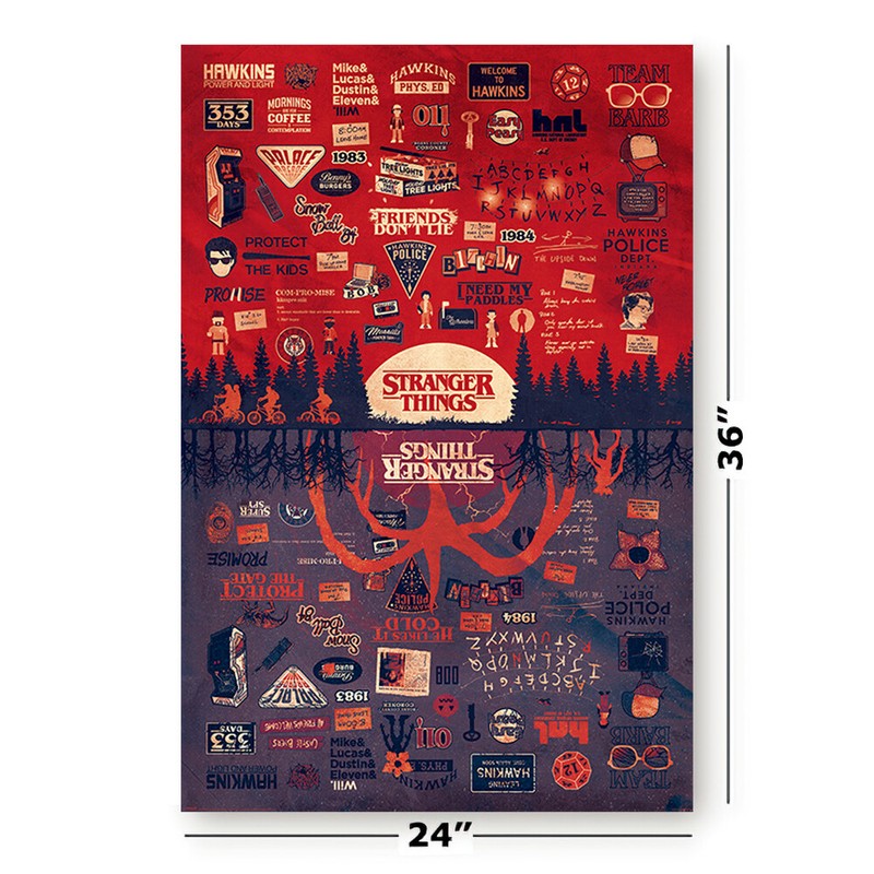 Stranger Things - TV Show Poster / Print (The Upside Down - Infographic) gallery