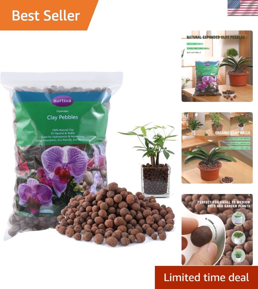 Decorative and Functional 2LBS Clay Pebbles, Perfect for Aquaponics & Gardens gallery