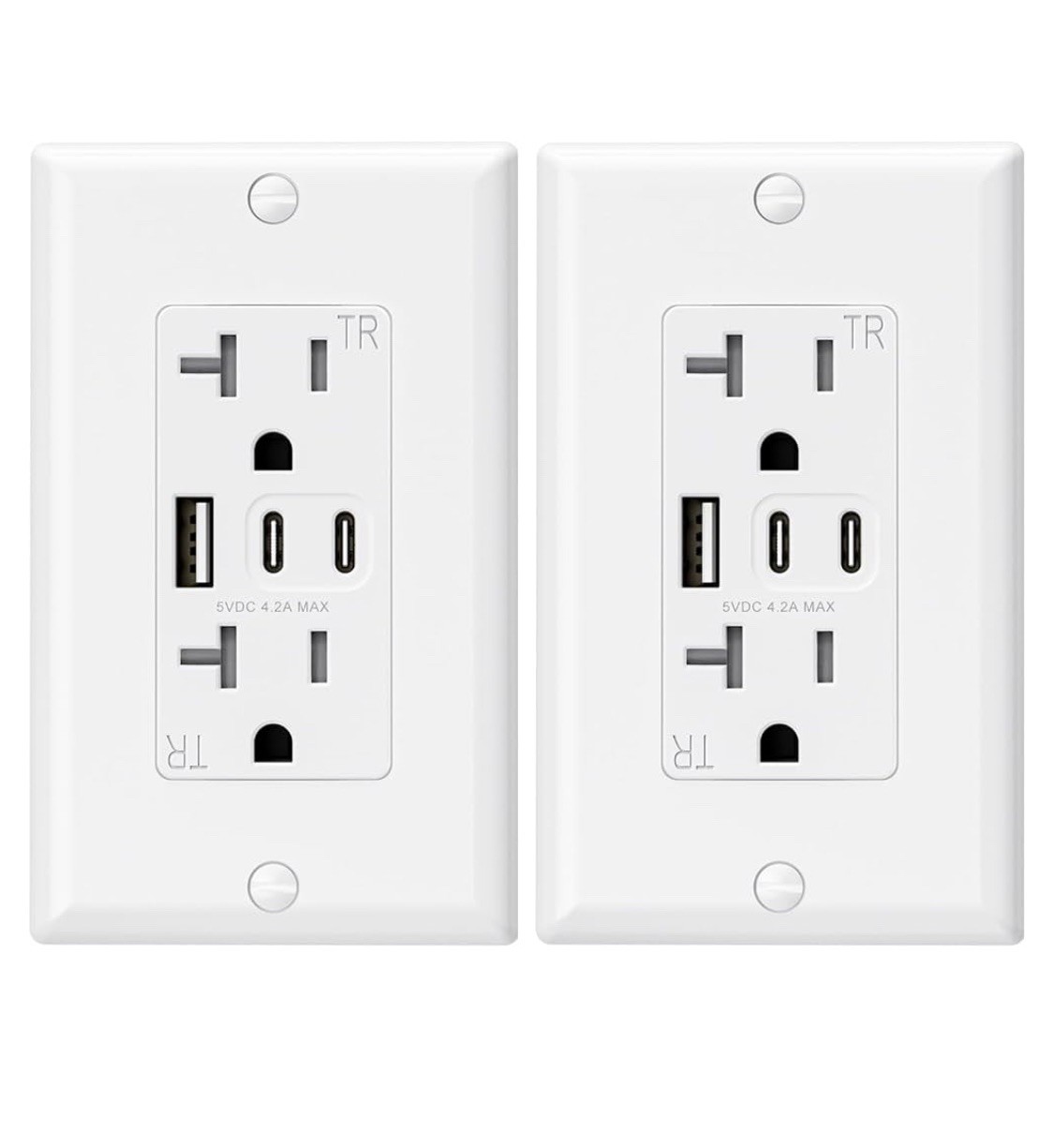 2 ELEGRP USB Charger Wall Outlet, USB Receptacle with Type A & Type C USB Port gallery