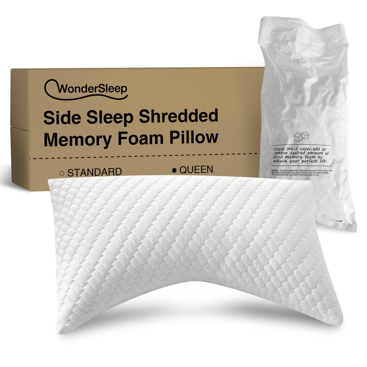 WonderSleep Sleep Pillow for Side & Back Sleeper Good Neck/Shoulder Paint, Queen gallery