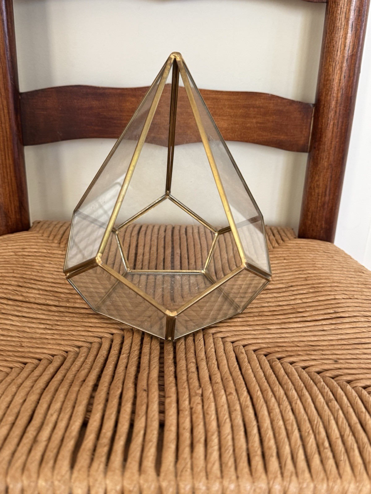 Glass Gold Geometric Triangle Terrarium Boho Botanical gallery