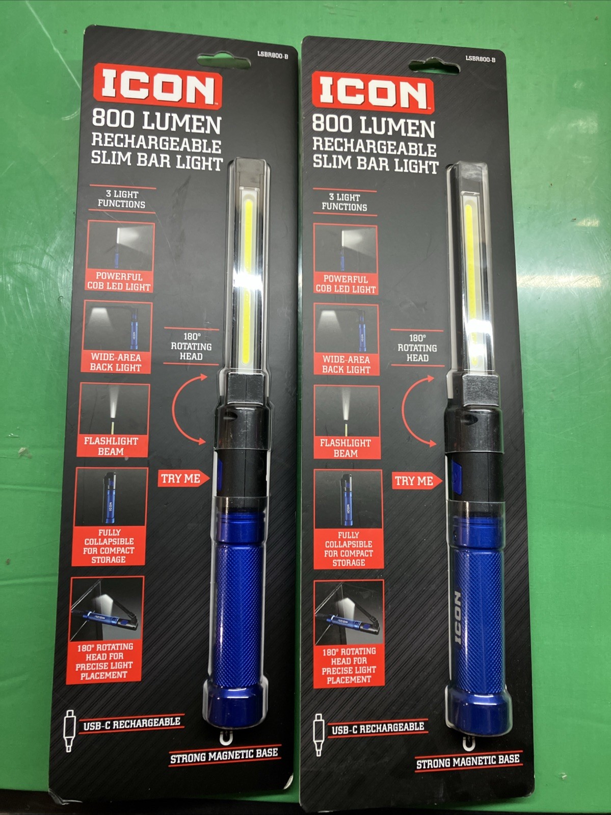 Two Icon LSBR800-B 800 Lumen Rechargeable Slim Bar Light 71068 Blue gallery