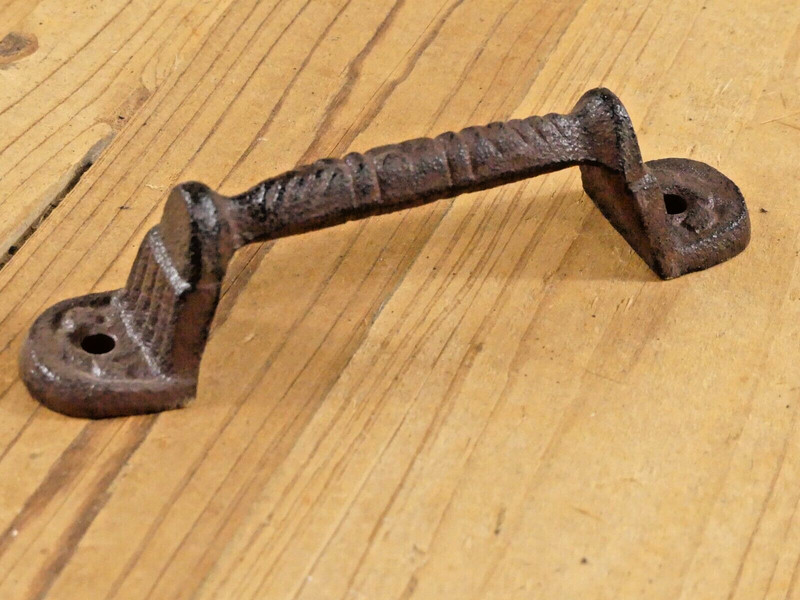 2 Cast Iron RUSTIC Barn Handle Gate Pull Shed Door Handles Fancy Drawer Pulls gallery