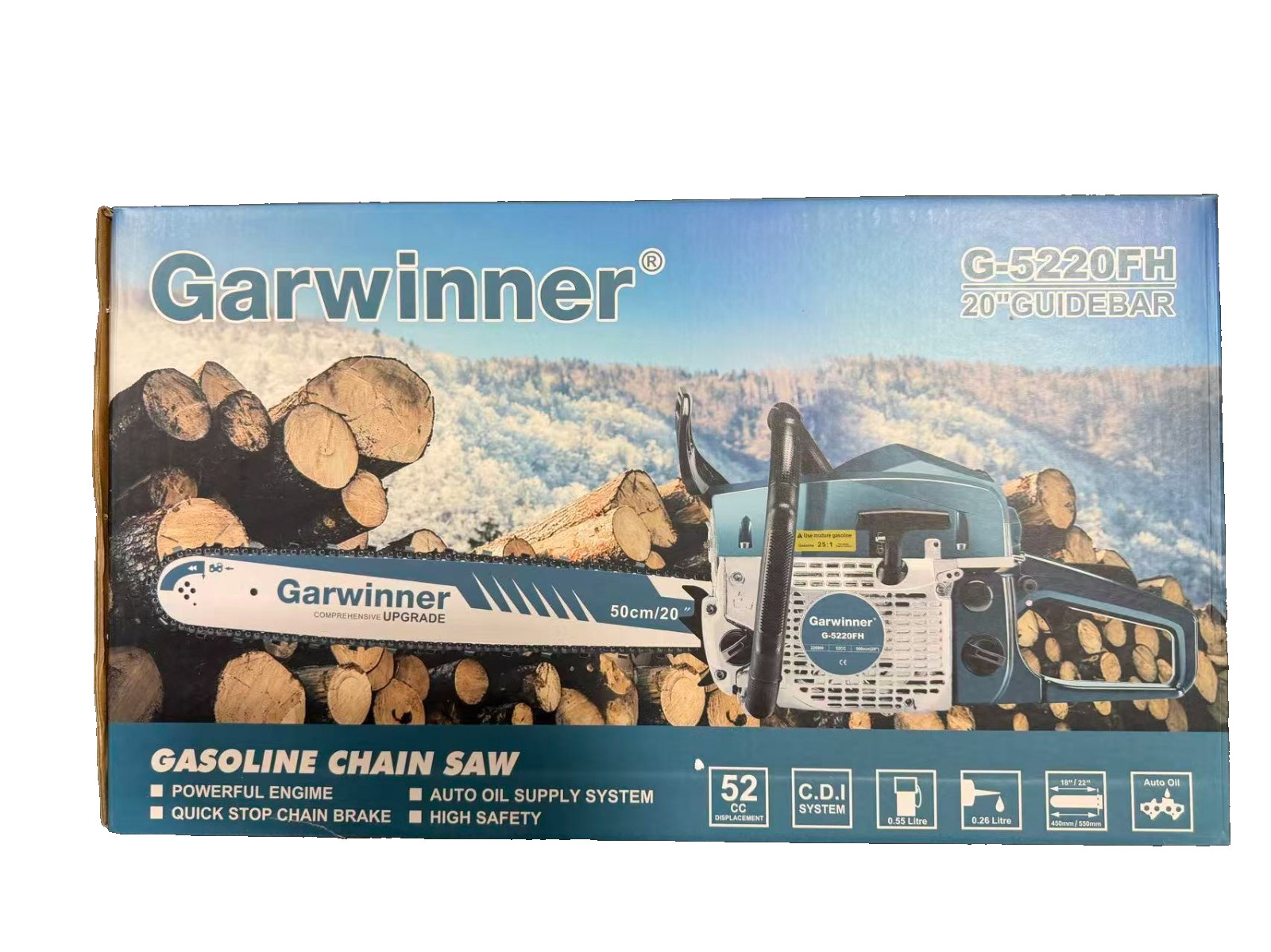 Garwinner 52cm/20'' Gas Chainsaws G5220FH 20'' Guidebar gallery