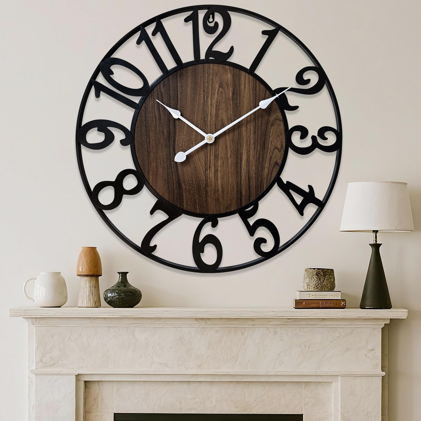 16 Inch Large Wall Clock for Living Room Bedroom Kitchen Mantel Decor, Silent... gallery