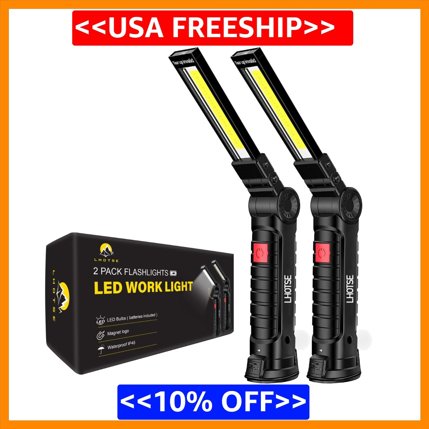 Tool Gifts for Men Dad Him, Rechargeable Work Lights, LED Work Light with Mag... gallery