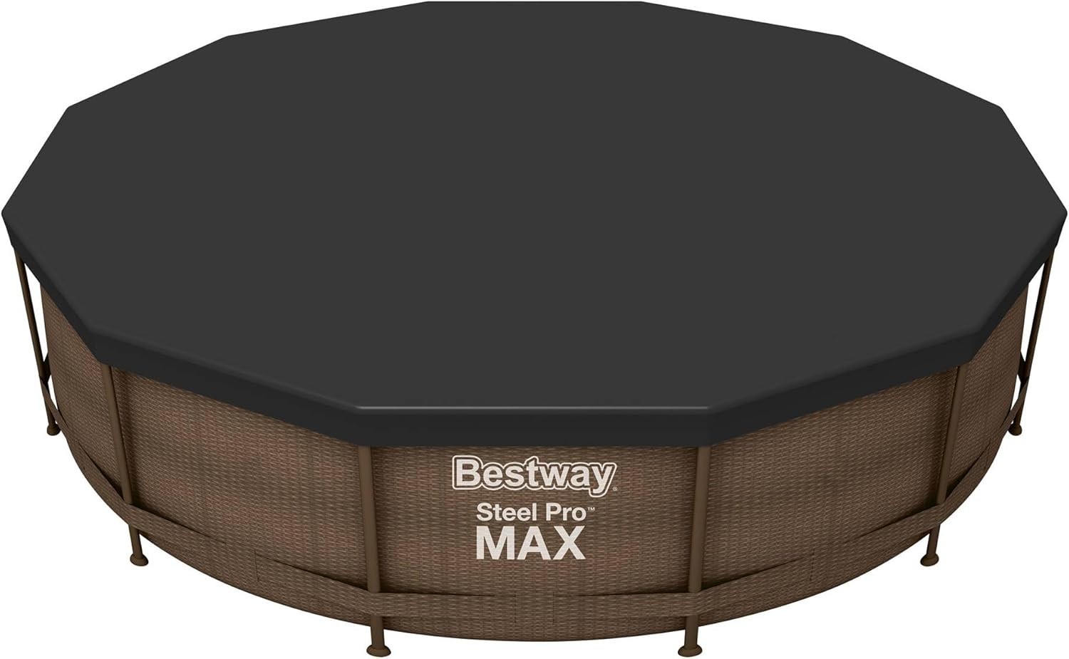 Bestway Flowclear 12 Foot Round Pool Cover w/ Drain Holes for Above Ground Pools gallery