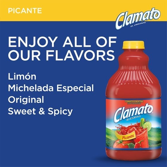 (2 pack) Clamato Tomato Cocktail, Picante, 64 Fl Oz, 1 Count gallery