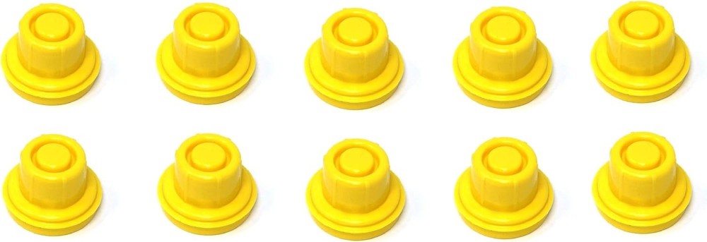 10 Pack Replacement YELLOW SPOUT CAPS Top Hat Style fits # 900302 Yellow