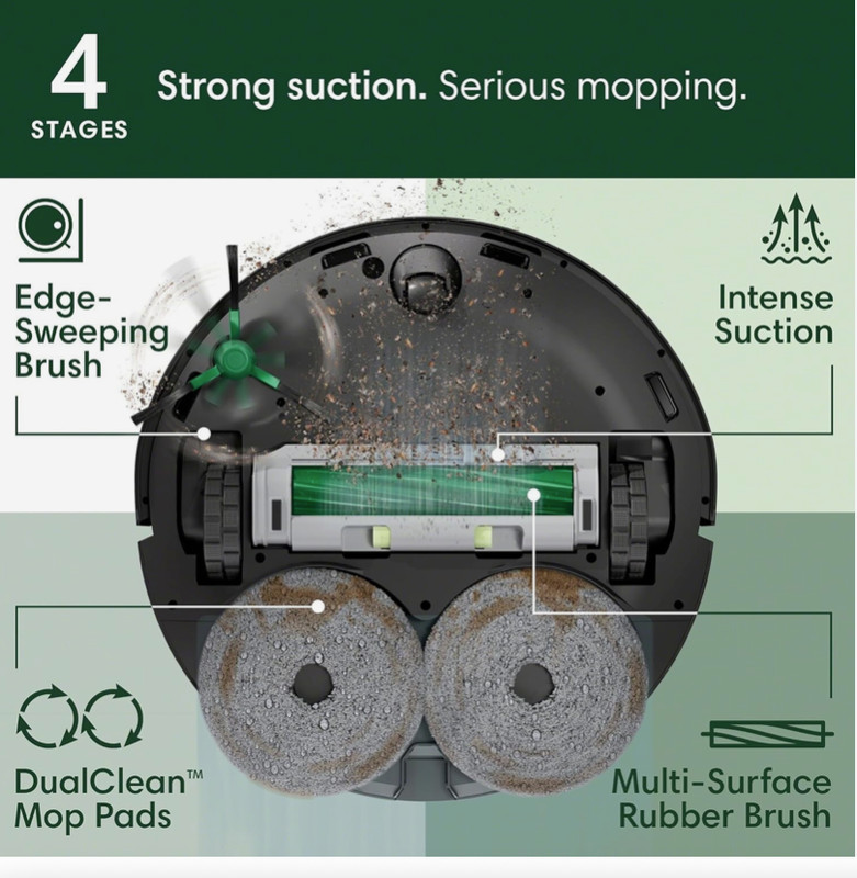 iRobot Roomba Plus 405 Combo Vacuum & Mop w/ AutoWash Dock, LiDAR, 70x Suction gallery