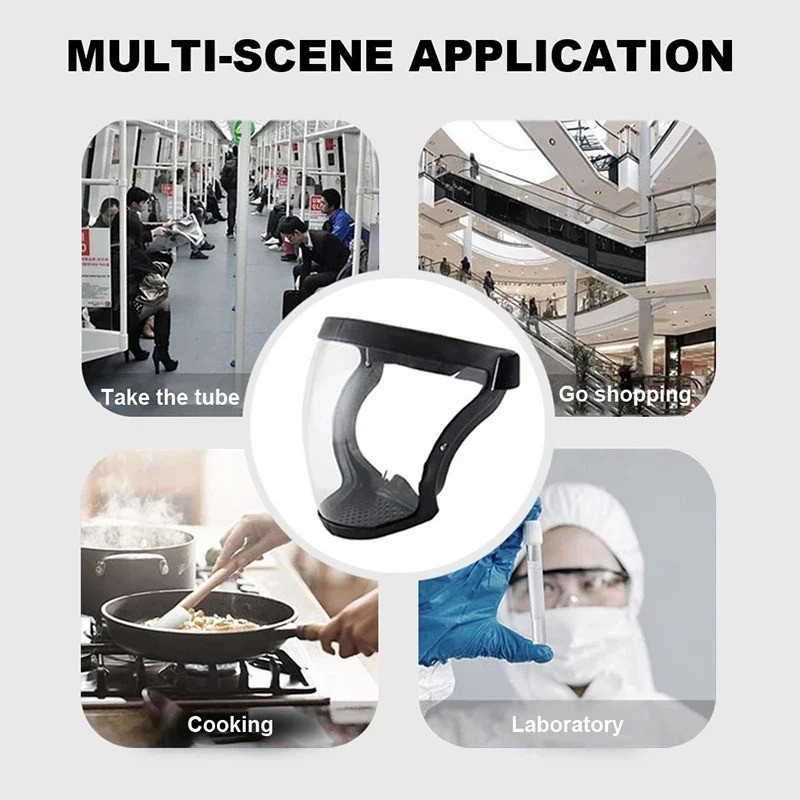 1 Adjustable Full Face Shield Protector - Clear Durable Plastic, Heat & Impact R gallery