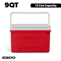 Igloo Small Cooler, 9 Quart Laguna Ice Chest, 13 Can Capacity, Red
