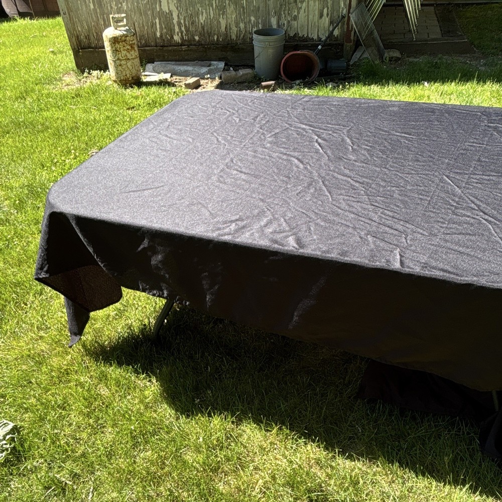 Black polyester rectangular tablecloth 72x120