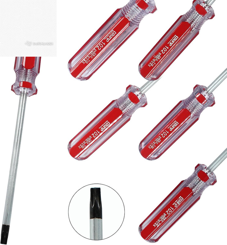 6 Pc Security Torx Screwdriver Set with Magnetic Tip, T10 T15 T20 T25 T27 T30 Cr gallery