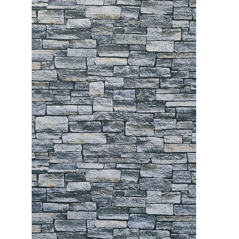 Violet blue black Modern Wallpaper Rolls 3D Textured Brick Stone wallcoverings gallery