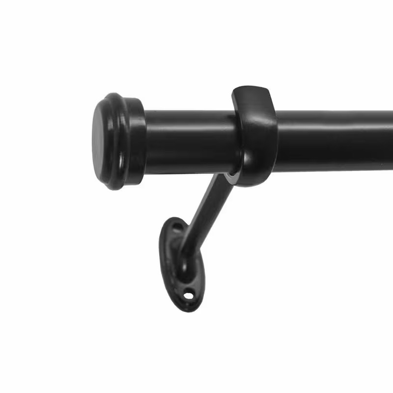 End Cap 36 In. - 72 in . Adjustable Curtain Rod 7/8 In. in Espresso with Finial gallery