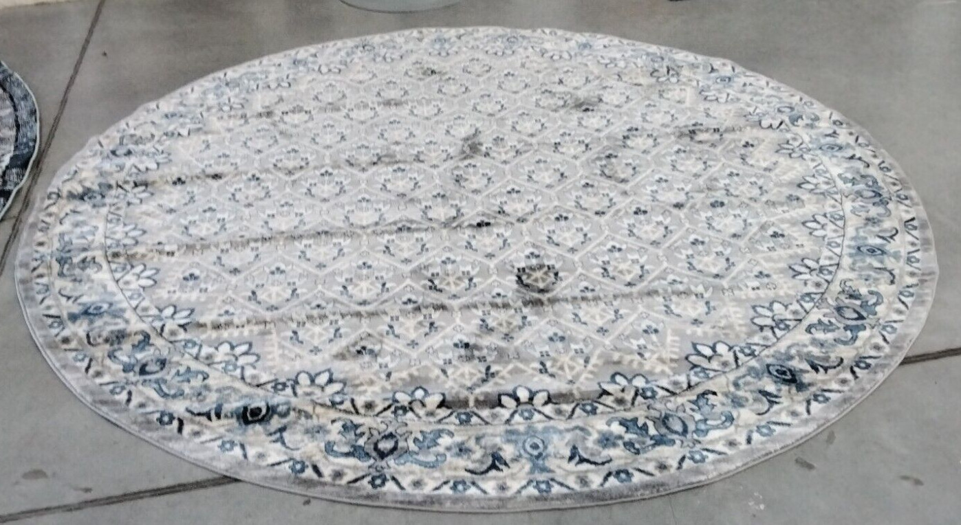 LIGHT GREY / BLUE 9' X 9' Back Stain Rug, Reduced Price 1172723469 BNT869G-9R gallery