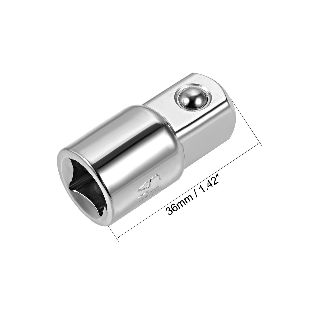 3/8" Drive (F) x 1/2" (M) Socket Adapter Cr-V (Silver) Female to Male 2Pcs gallery