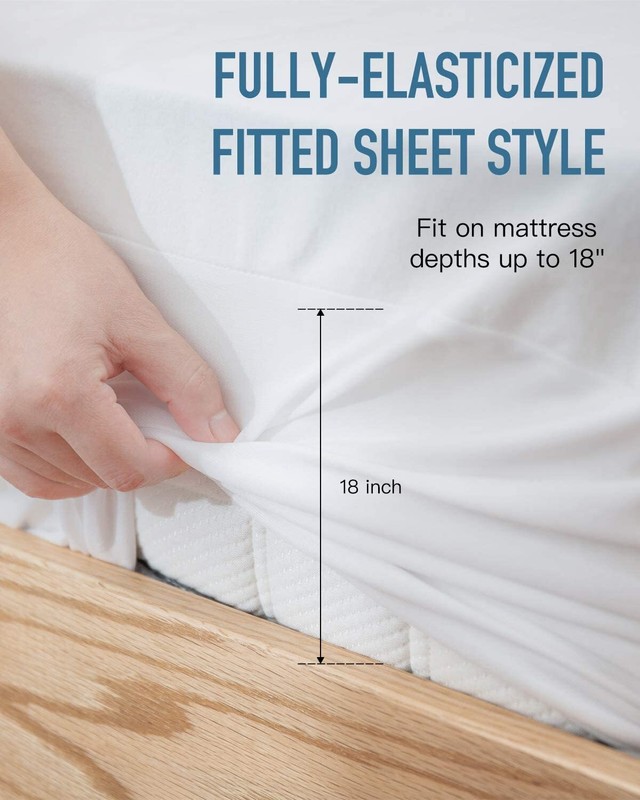 Soft Cotton Mattress Protector Pad Hypoallergenic Waterproof Cover Cal King gallery