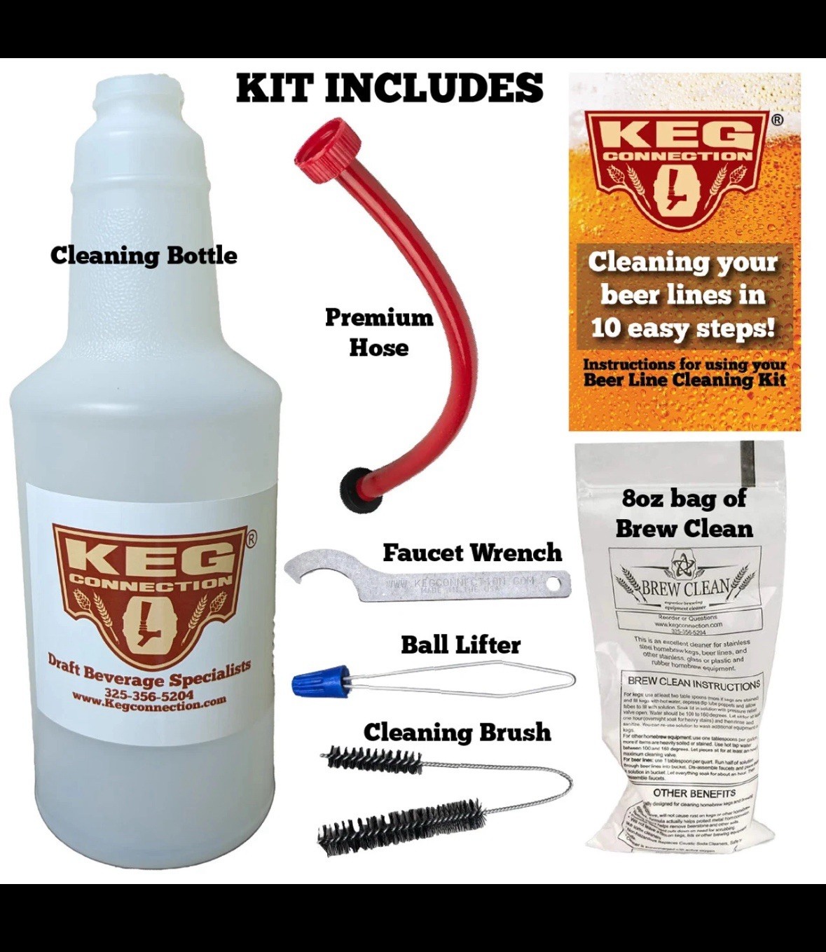 Kegerator Beer Line Cleaning Kit, Full Instructions, Easy to use Brand New gallery