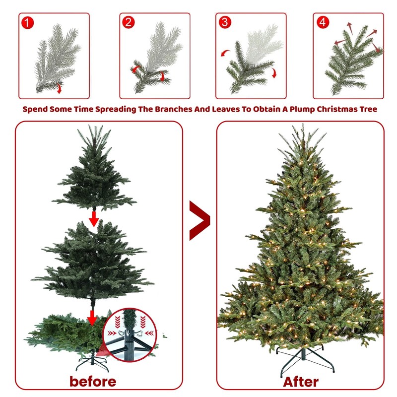4FT Prelit Artificial Christmas Tree Premium Spruce Fake Xmas Tree & 150 Lights gallery