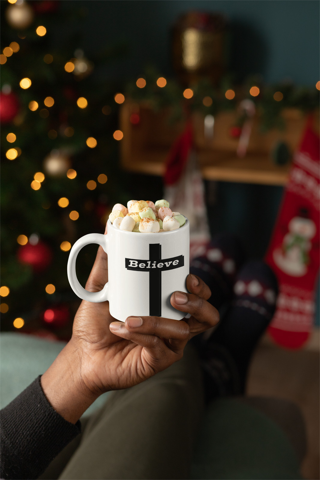 White Ceramic Mug "Believe" in 11 oz or 15 oz gallery
